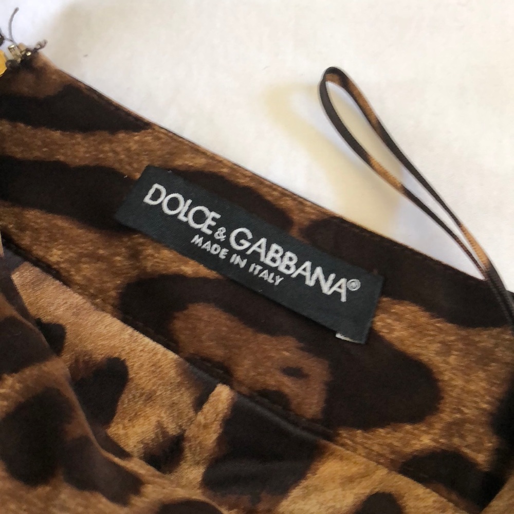Dolce Gabbana print silk pencil skirt